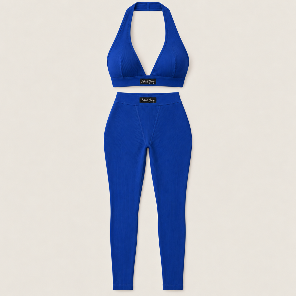 Royal Blue Lounge Set on a smooth neutral studio background