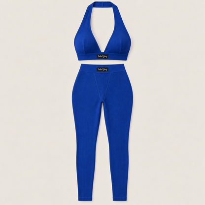 Royal Blue Lounge Set on a smooth neutral studio background