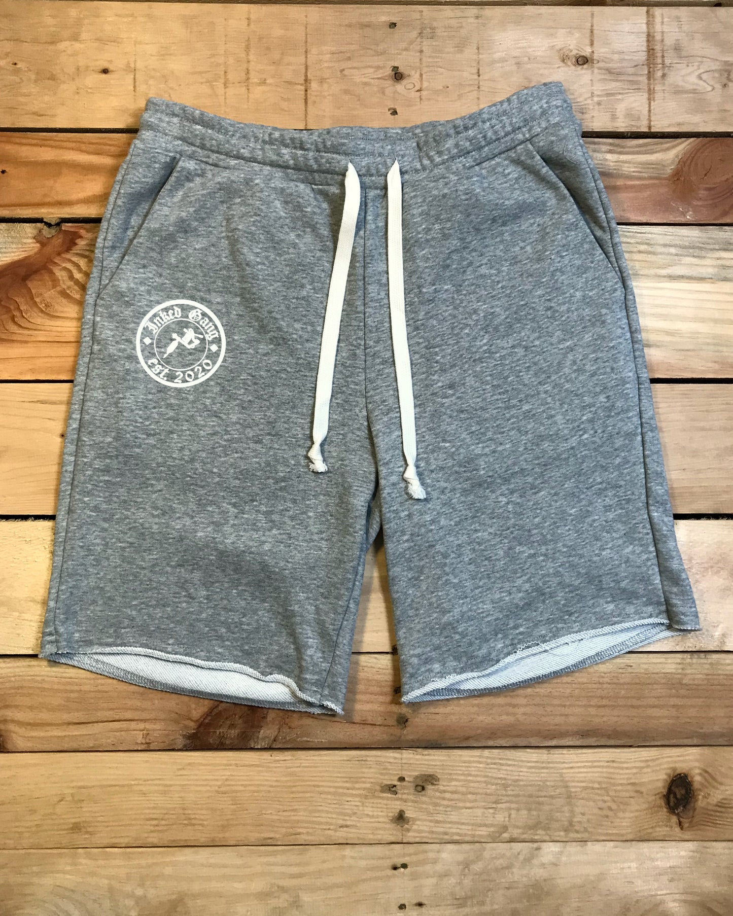 Mens Grey Inked Gang Logo Sweat Shorts
