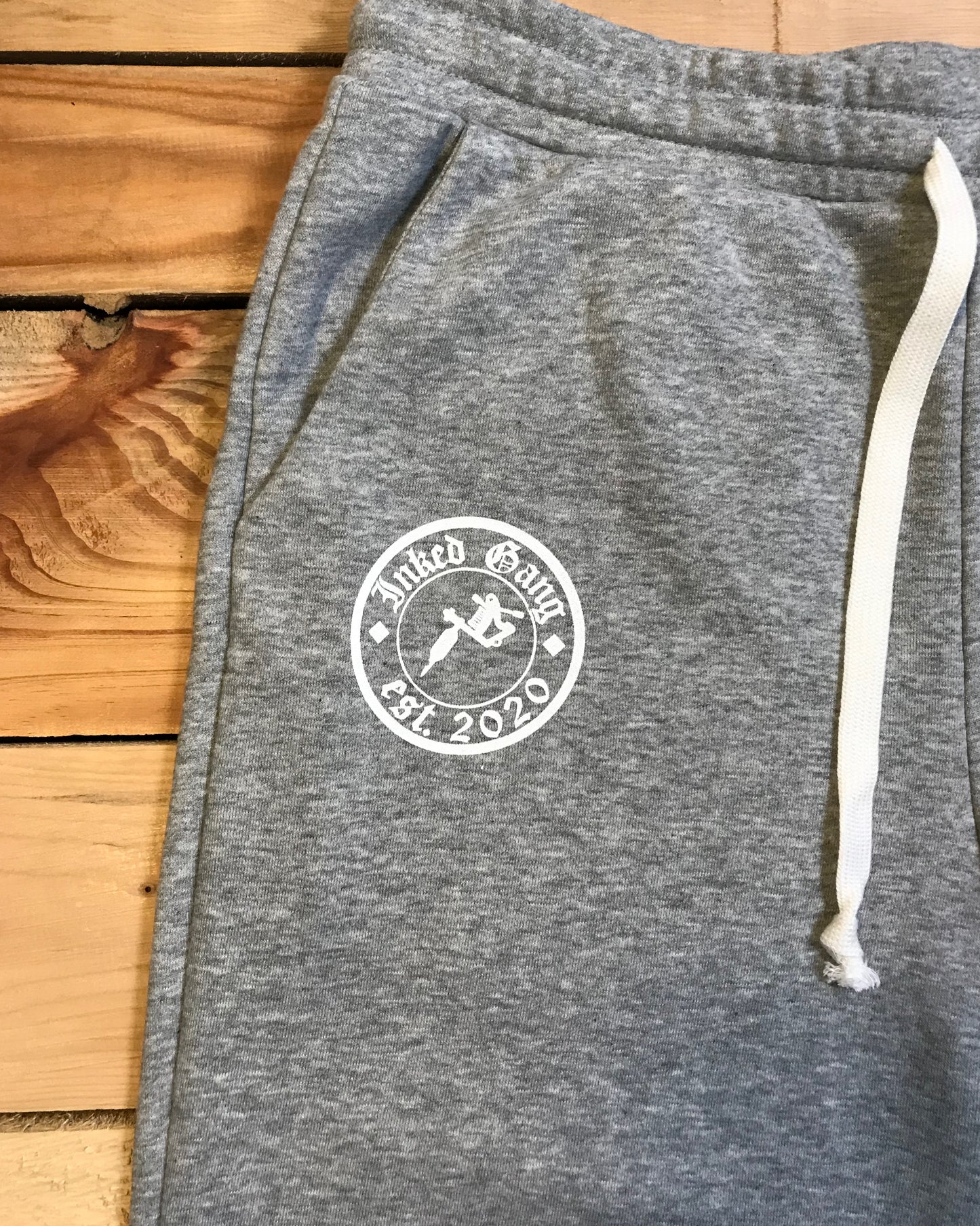 Mens Grey Inked Gang Logo Sweat Shorts