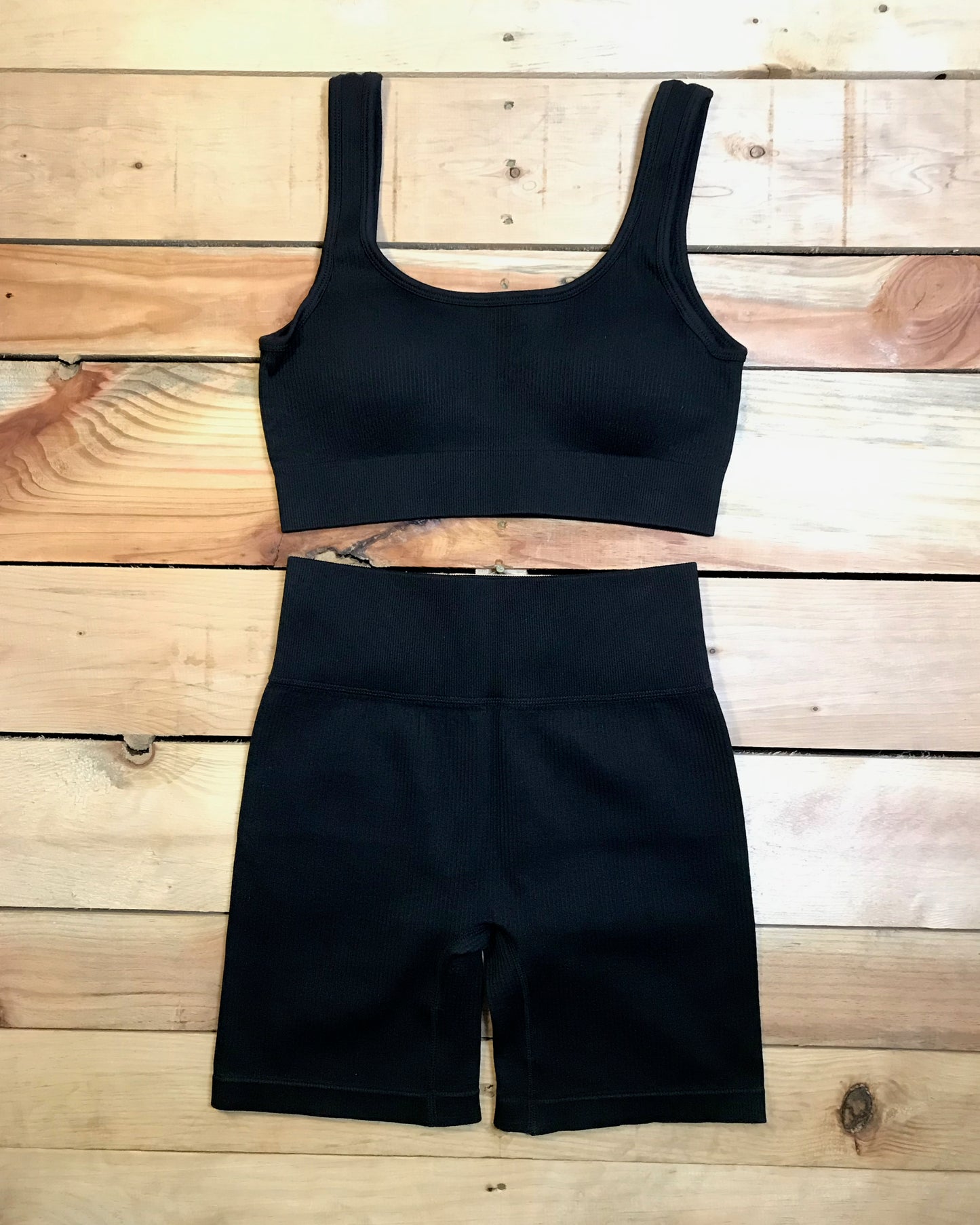 Black Inked Gang Yoga Short Set