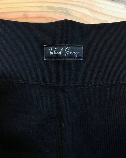 Black Inked Gang Yoga Short Set