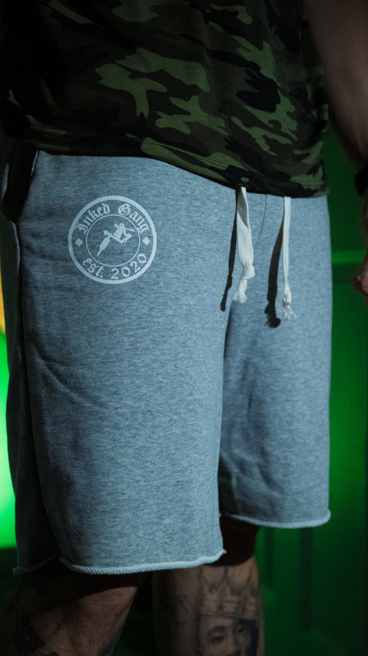 Mens Grey Inked Gang Logo Sweat Shorts